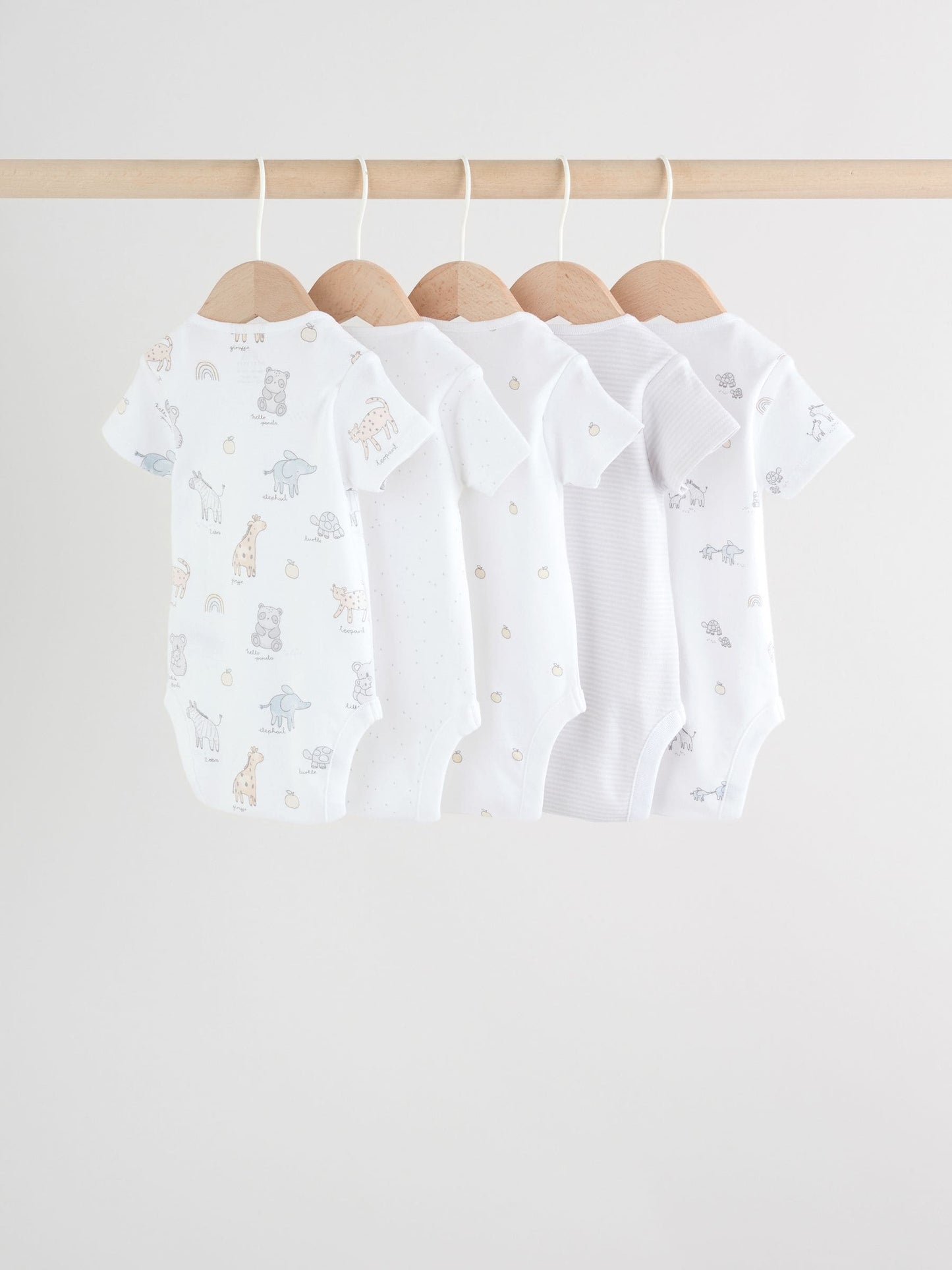 White Short Sleeve Baby Bodysuits 5 Pack image 7