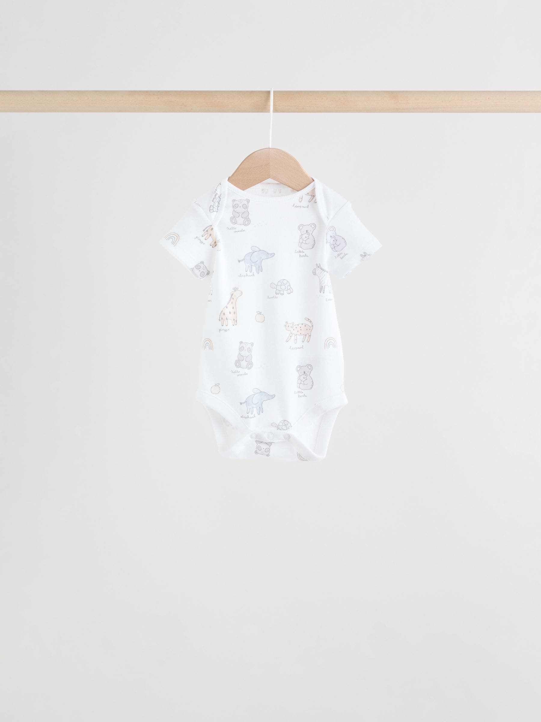 White Short Sleeve Baby Bodysuits 5 Pack image 8