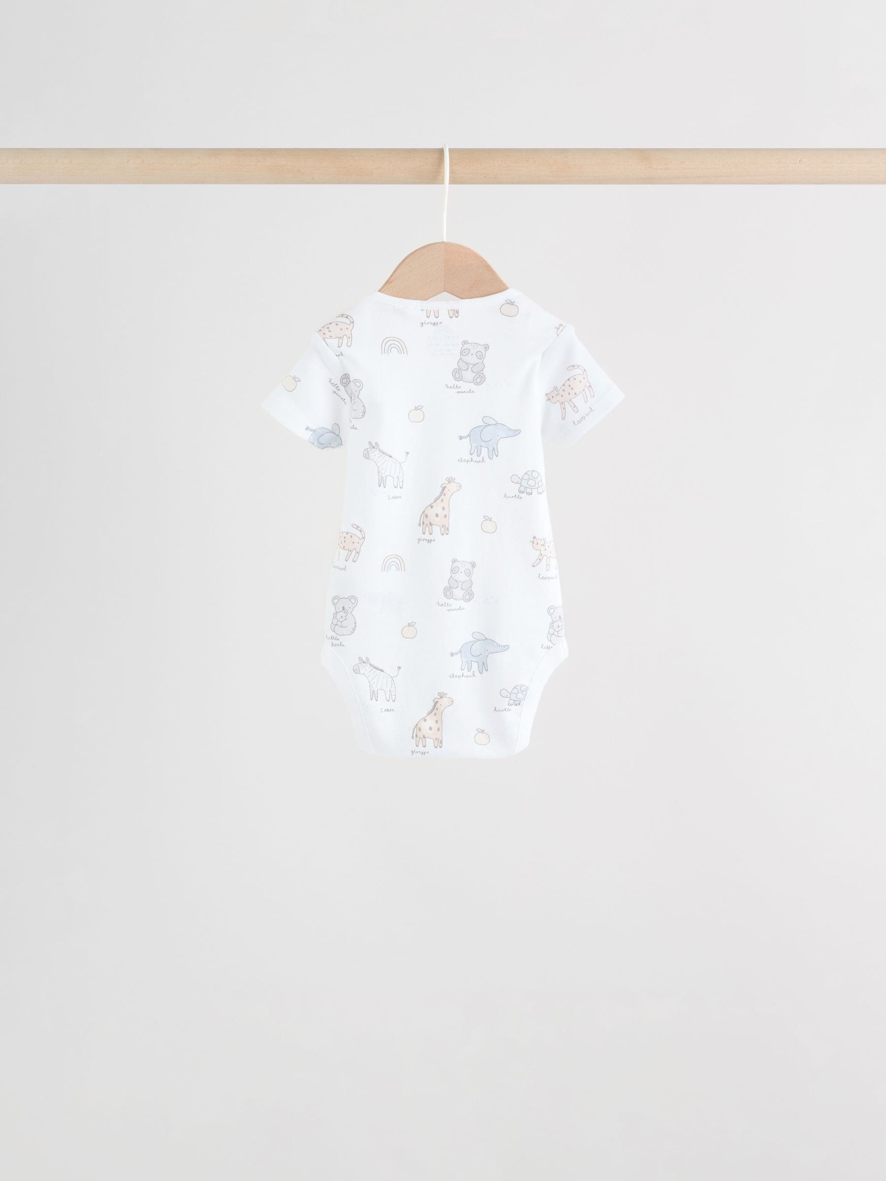 White Short Sleeve Baby Bodysuits 5 Pack image 9