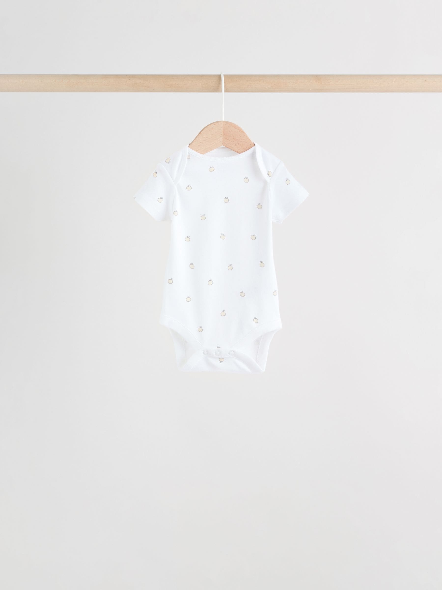 White Short Sleeve Baby Bodysuits 5 Pack image 6
