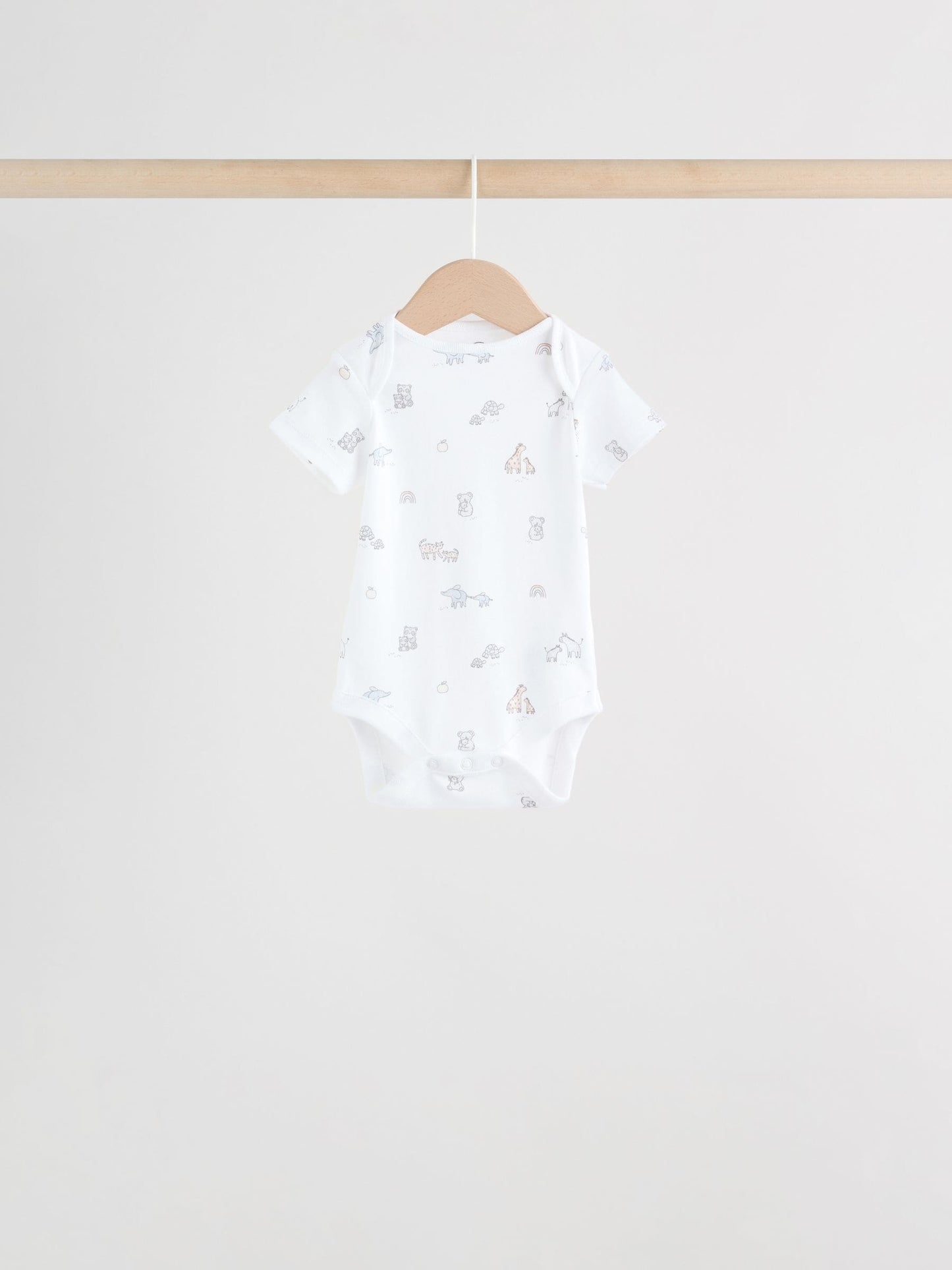 White Short Sleeve Baby Bodysuits 5 Pack image 8