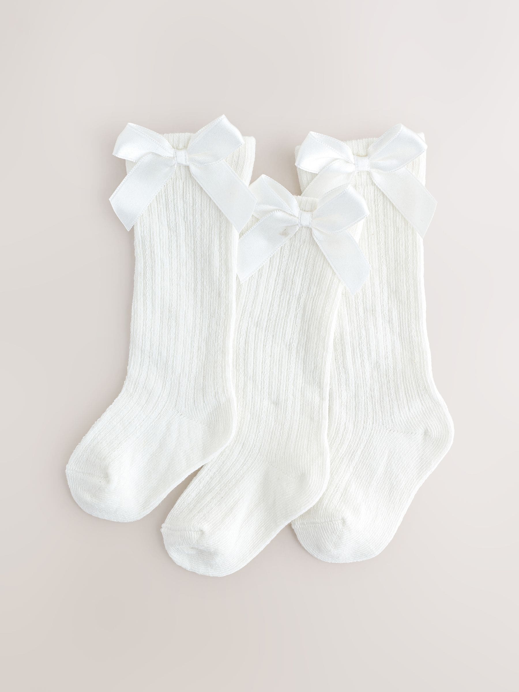 White Baby Socks 3 Pack image 1