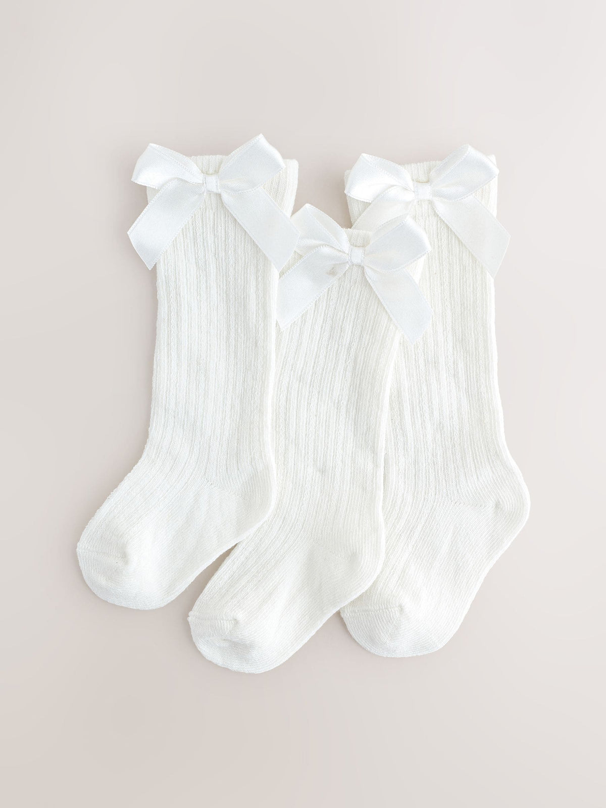 White Baby Socks 3 Pack image 1