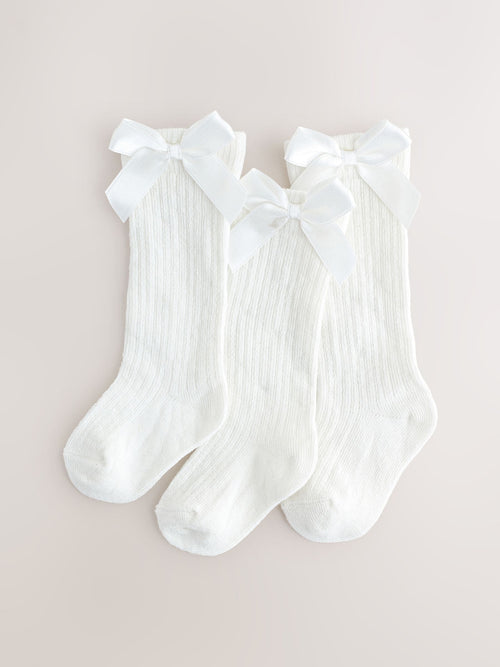 White Baby Socks 3 Pack image 1