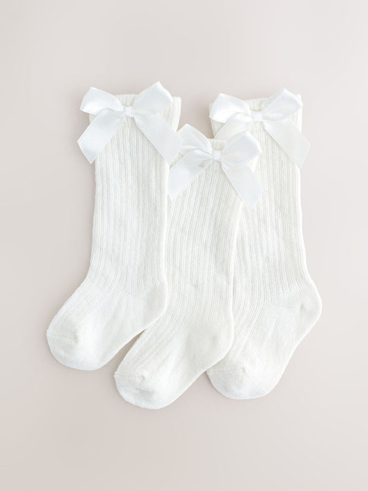 White Baby Socks 3 Pack image 1