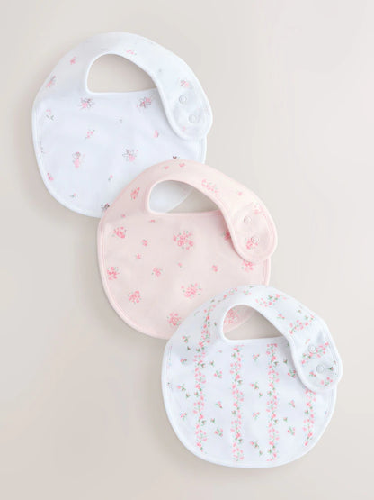 Pink/White Baby Bibs 3 Pack