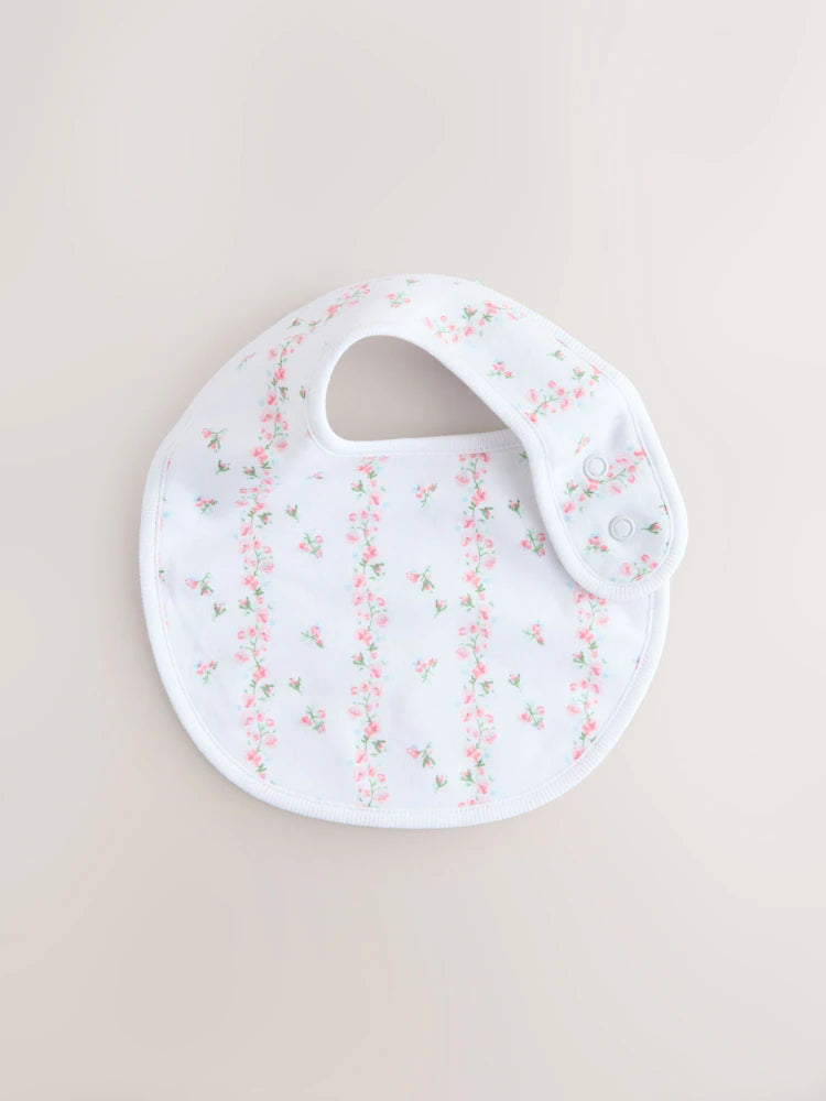 Pink/White Baby Bibs 3 Pack