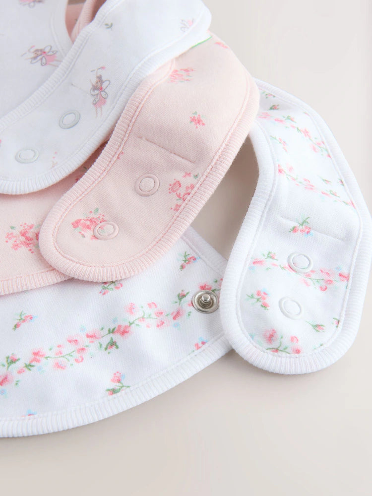 Pink/White Baby Bibs 3 Pack