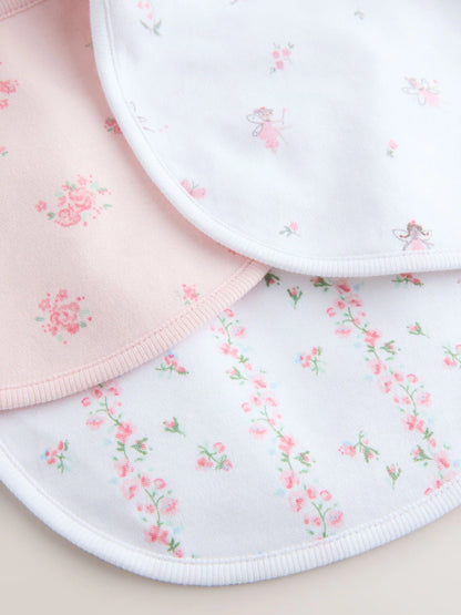 Pink/White Baby Bibs 3 Pack