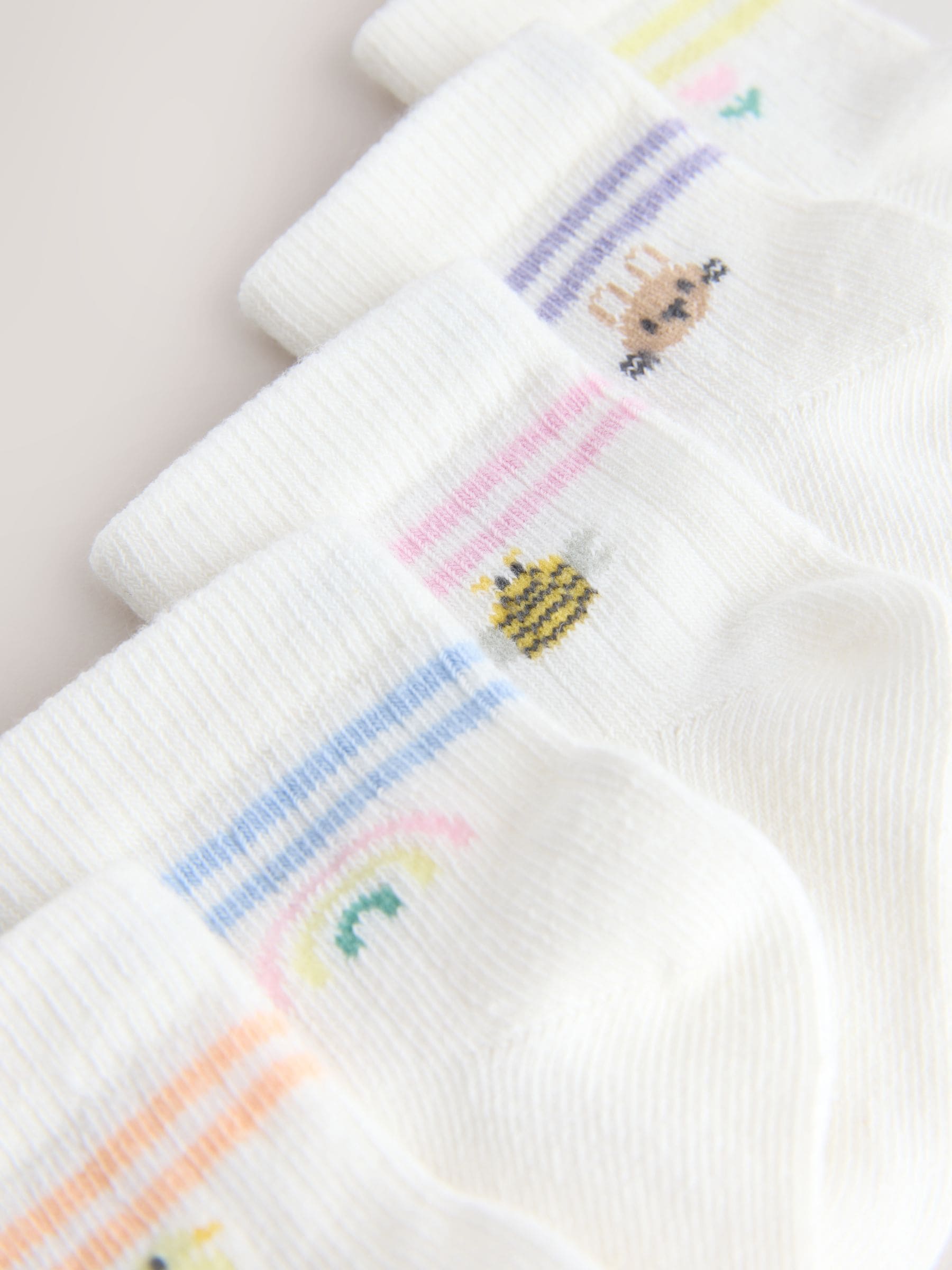 White Baby Socks 5 Pack image 3