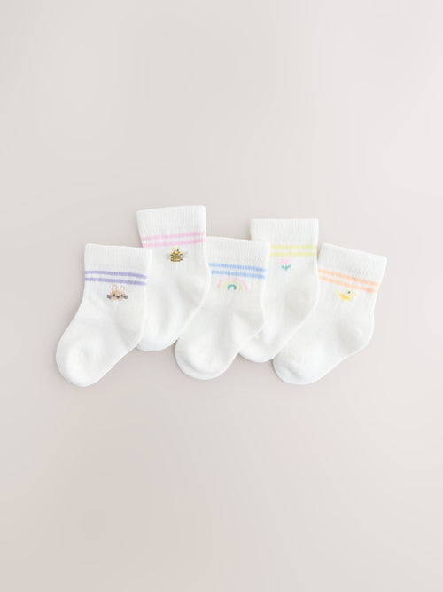 White Baby Socks 5 Pack image 1