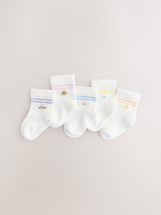 White Baby Socks 5 Pack image 1