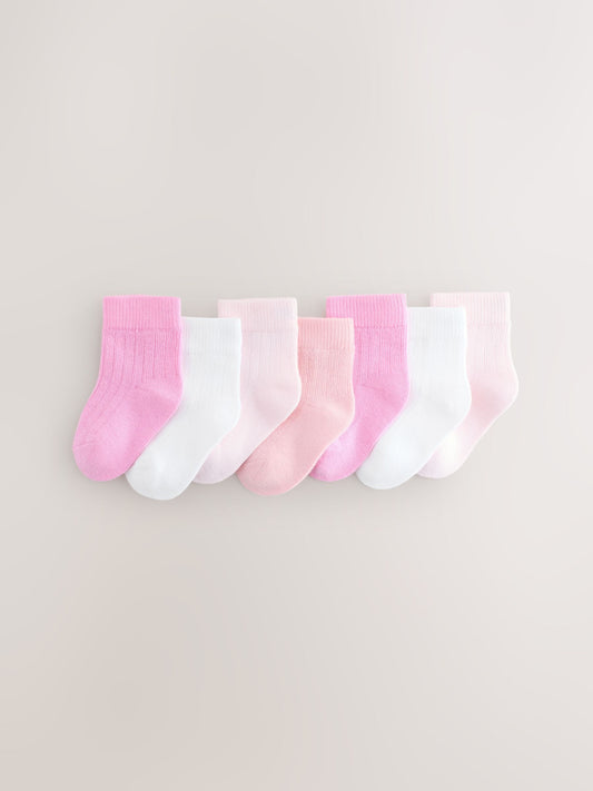 Pink Baby Socks 7 Pack (0mths-2yrs) image 1