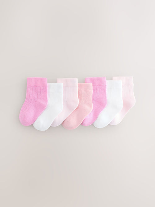 Pink Baby Socks 7 Pack image 1