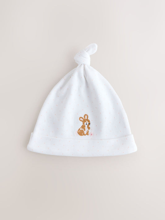 Pink Tie Top Baby Beanie 3 Pack (0-12mths) image 3