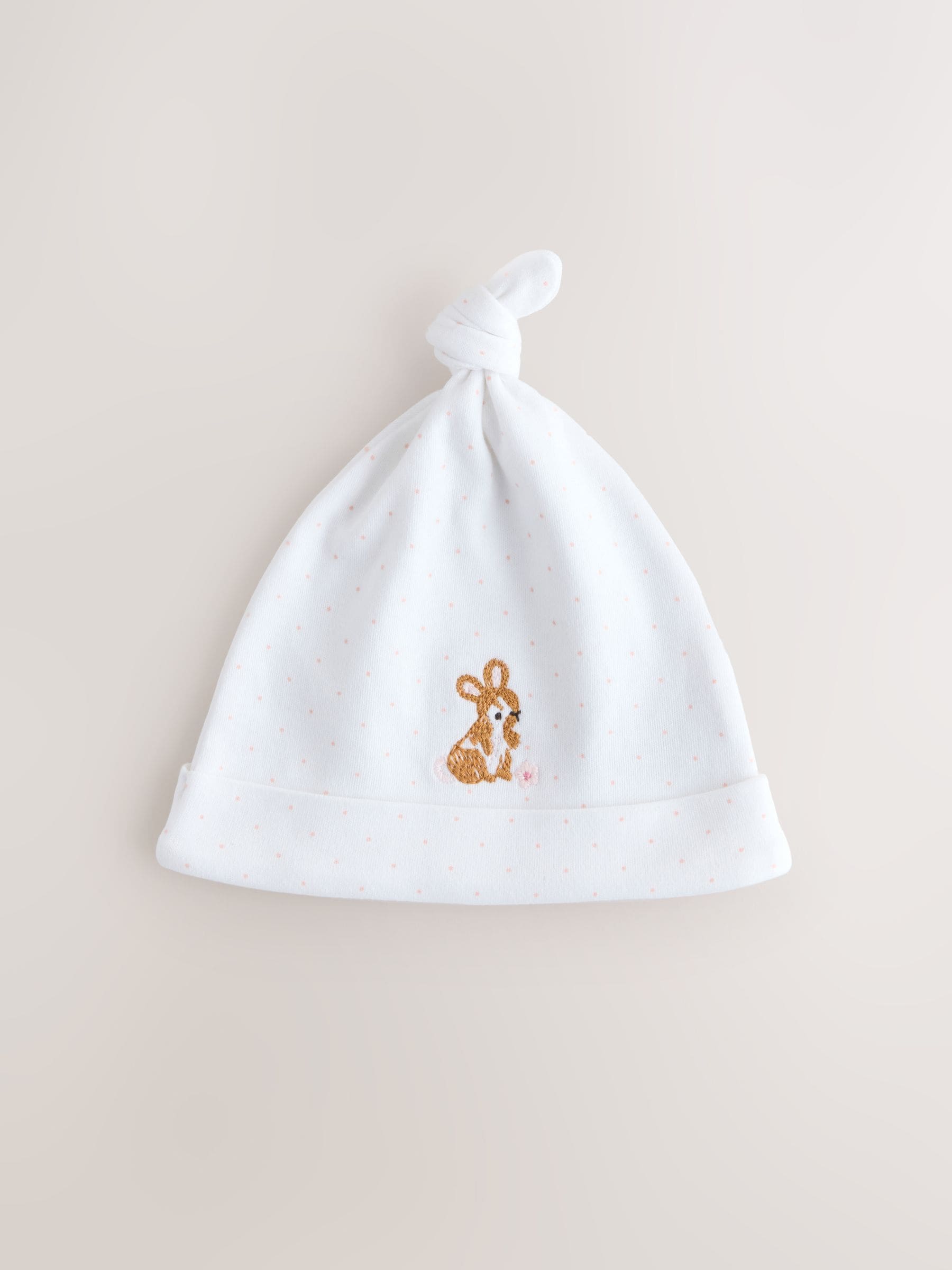 Pink Tie Top Baby Beanie 3 Pack (0-12mths) image 2