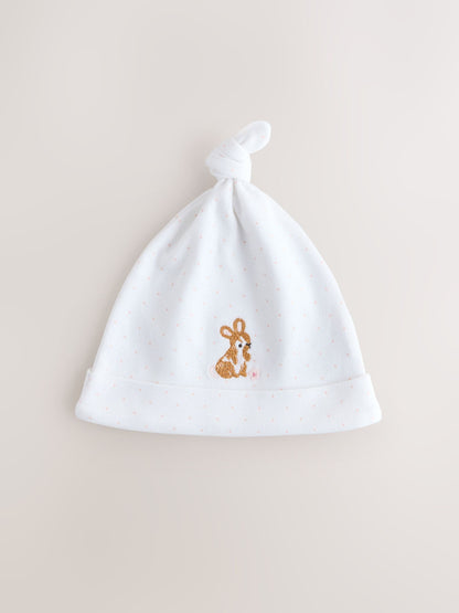 Pink Tie Top Baby Beanie 3 Pack (0-12mths) image 2