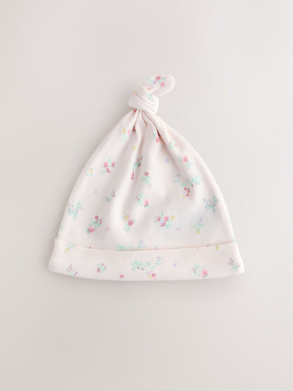 Pink Tie Top Baby Beanie 3 Pack (0-12mths) image 4
