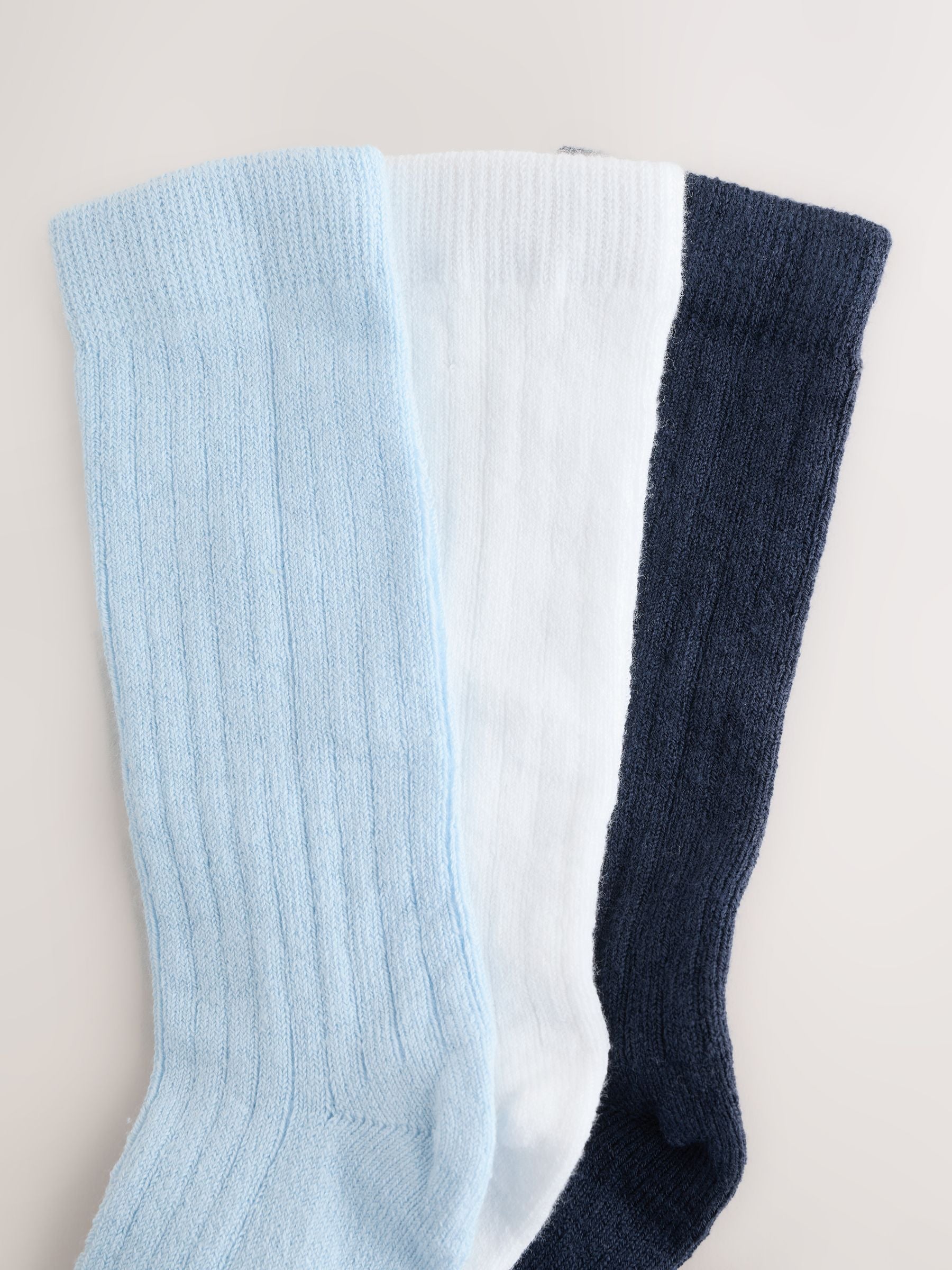Blue/White Knee High Baby Socks 3 Pack (0mths-2yrs) image 3