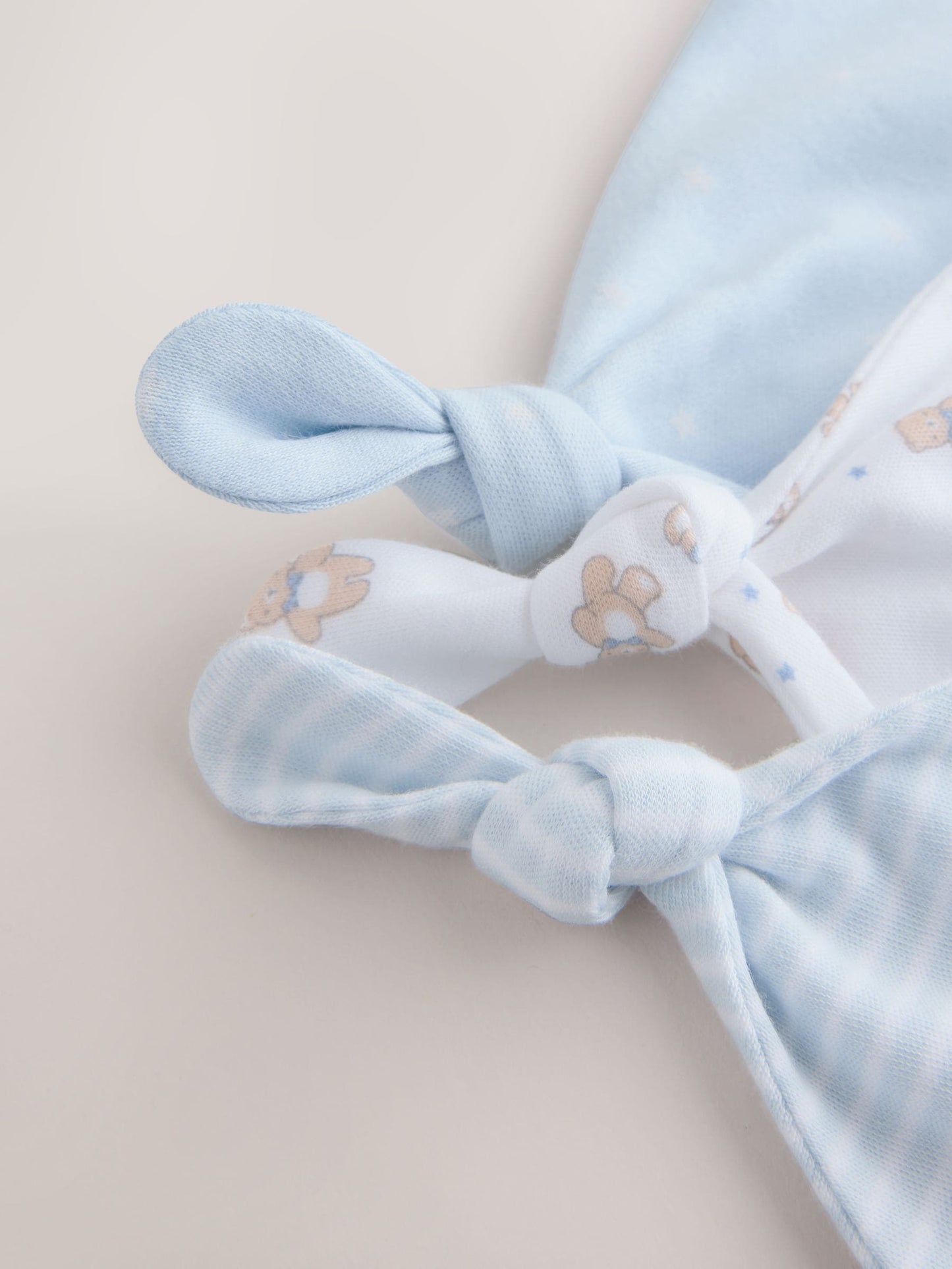 Blue Tie Top Baby Hats 3 Pack (0-12mths) image 4