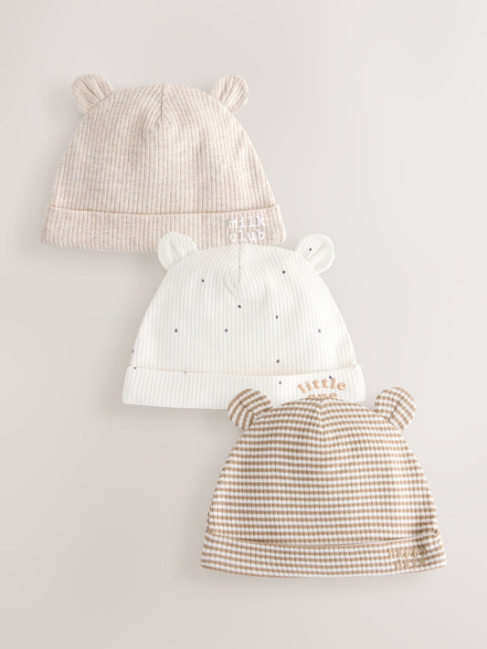 Neutral Milk Club Baby Beanies 3 Pack (0-12mths) image 1