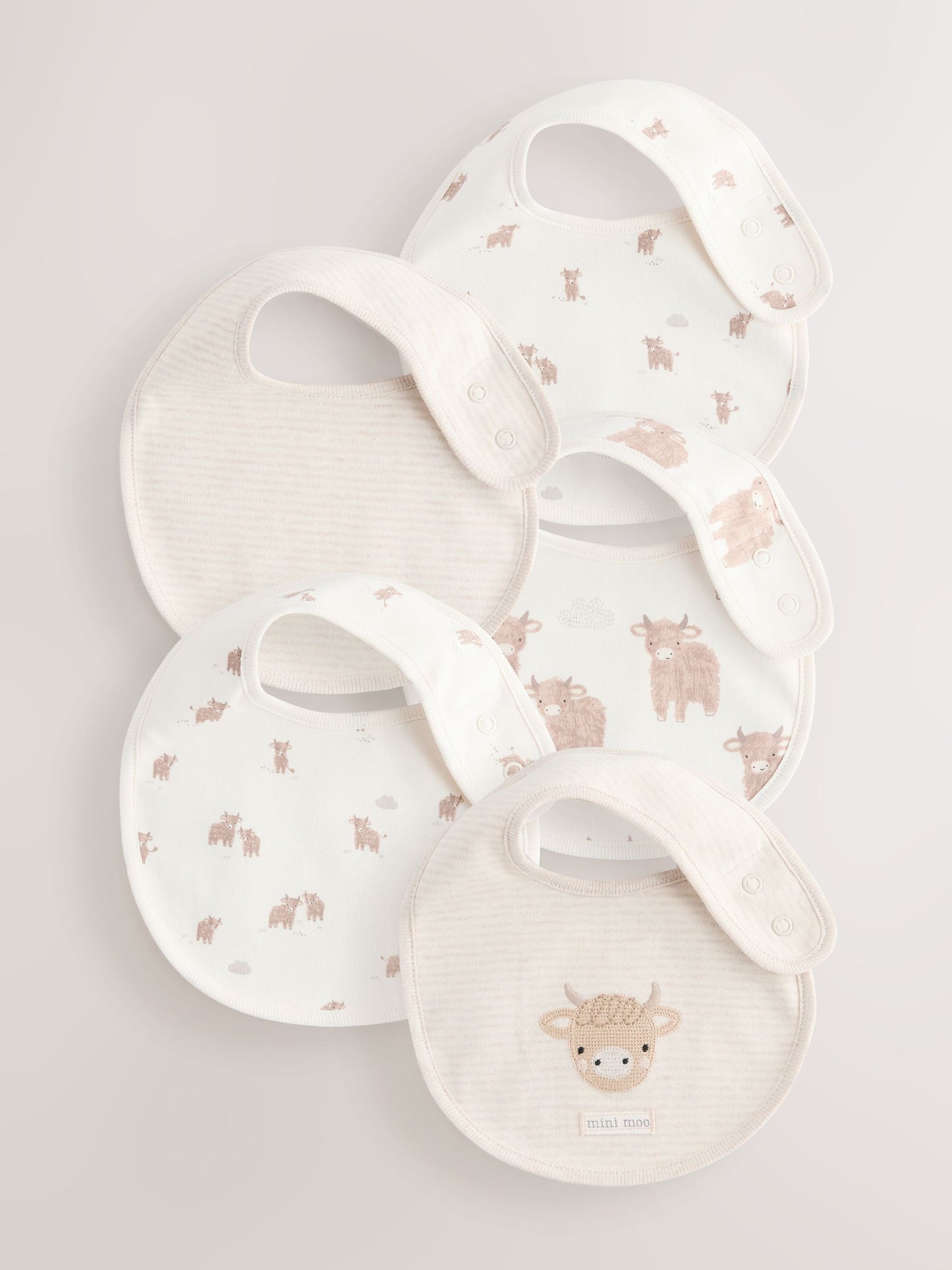 Neutral Hamish Baby Bibs 5 Pack image 1