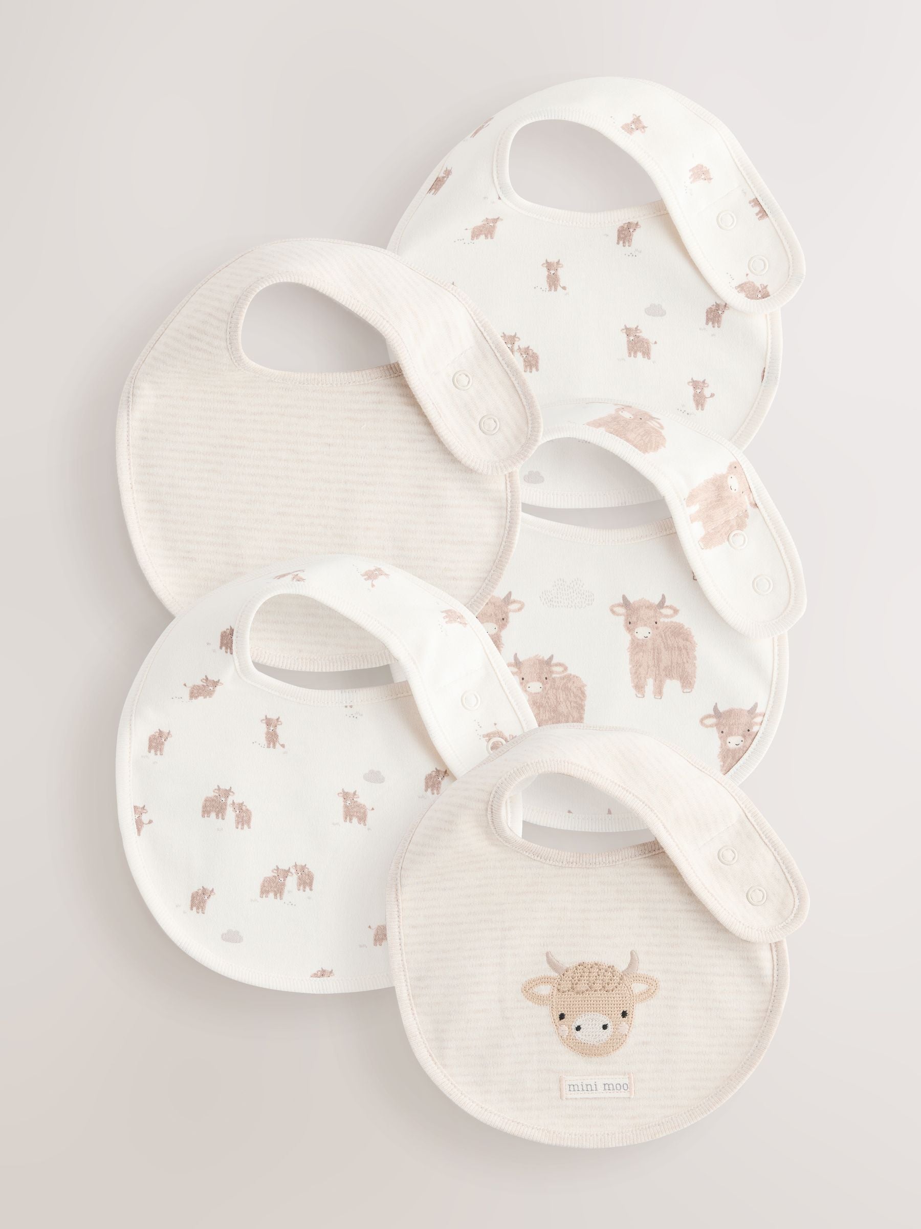Neutral Hamish Baby Bibs 5 Pack image 1
