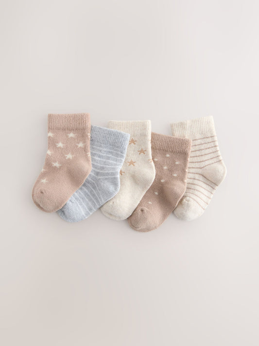 Neutral Baby Socks 5 Pack (0mths-2yrs) image 1