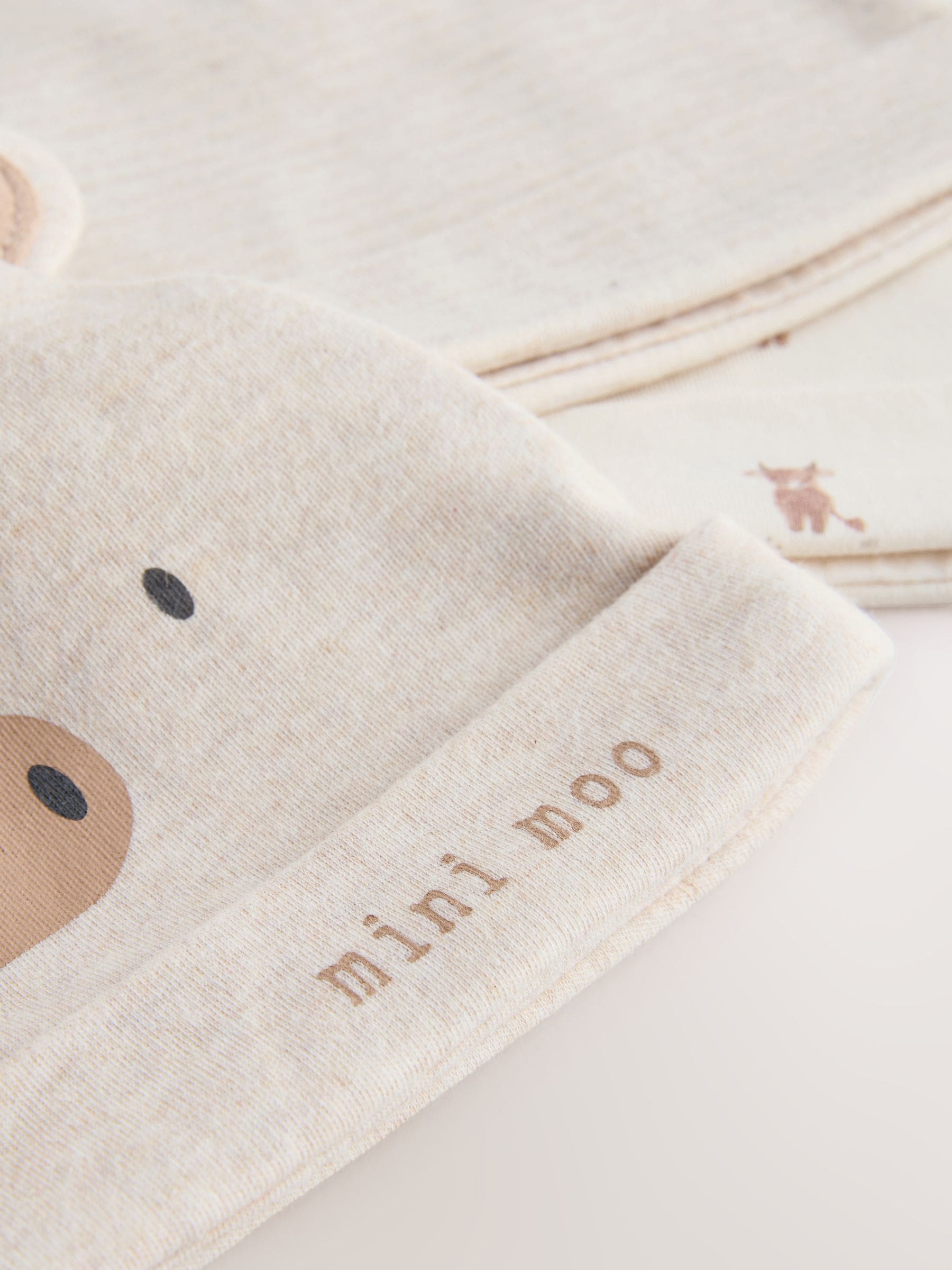 Neutral Hamish Baby Beanies 3 Pack (0-12mths) image 5