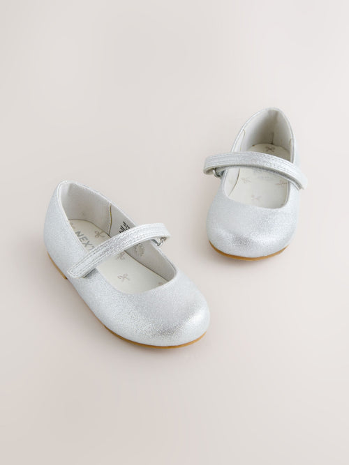 Dsiney Kidz - Silver Standard Fit (F) Mary Jane Touch Fastening Occasion Shoes image 1