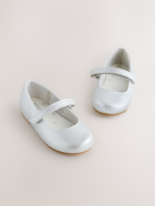 Dsiney Kidz - Silver Wide Fit (G) Mary Jane Touch Fastening Occasion Shoes image 1