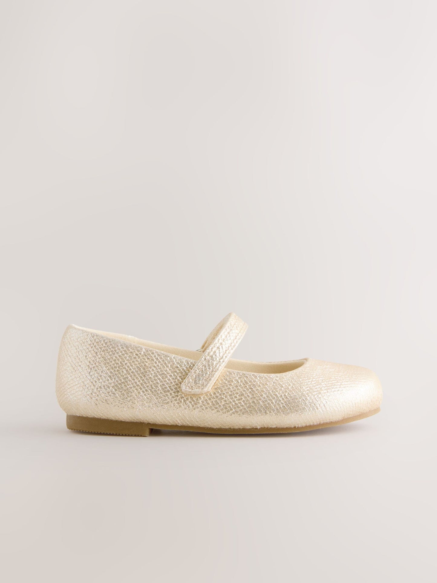 Gold Wide Fit (G) Mary Jane Touch Fastening Occasion Shoes image 2