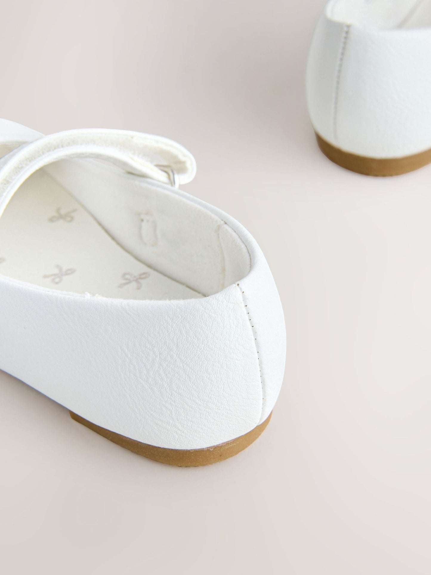 White Wide Fit (G) Mary Jane Touch Fastening Occasion Shoes image 5