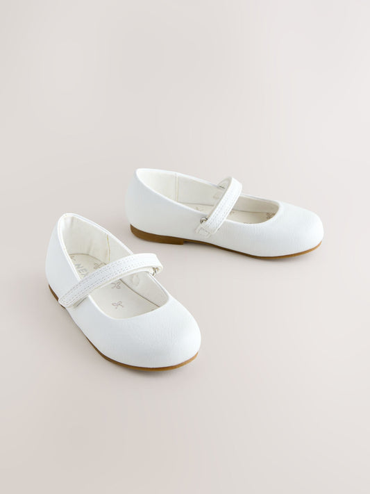 Dsiney Kidz - White Wide Fit (G) Mary Jane Touch Fastening Occasion Shoes image 1