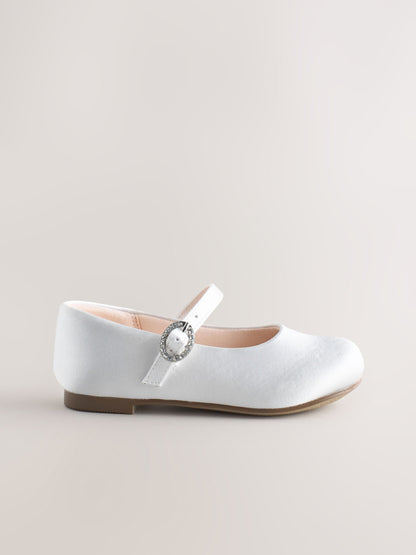 White Wide Fit (G) Flower Girl Occasion Mary Jane Shoes image 2