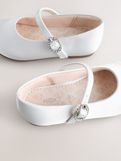 White Wide Fit (G) Flower Girl Occasion Mary Jane Shoes image 3