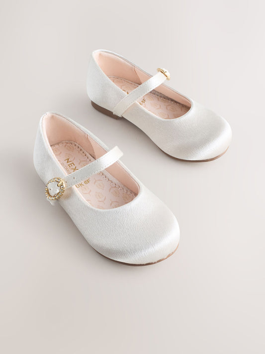 Ivory Wide Fit (G) Flower Girl Occasion Mary Jane Shoes image 1