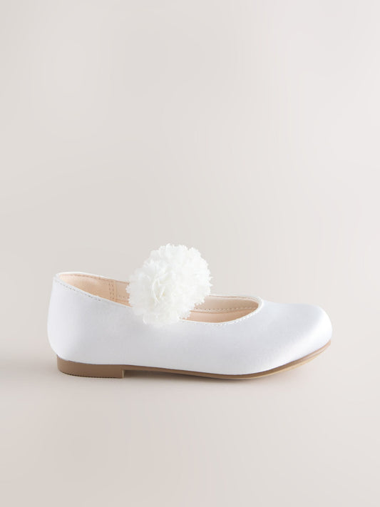 Dsiney Kidz - White Standard Fit (F) Satin Flower Girl Occasion Mary Jane Shoes image 2
