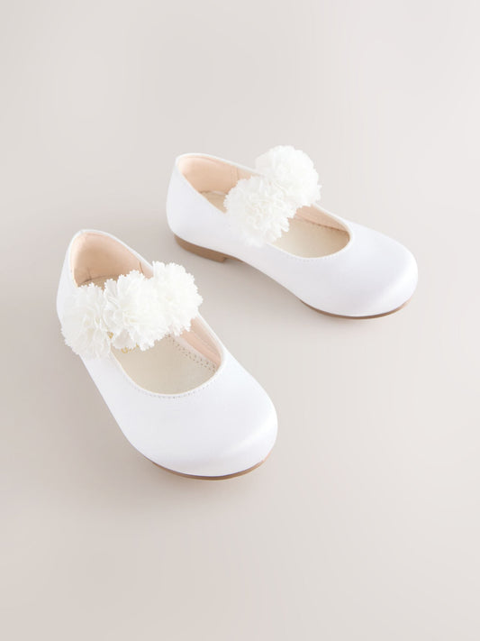 Dsiney Kidz - White Standard Fit (F) Satin Flower Girl Occasion Mary Jane Shoes image 1