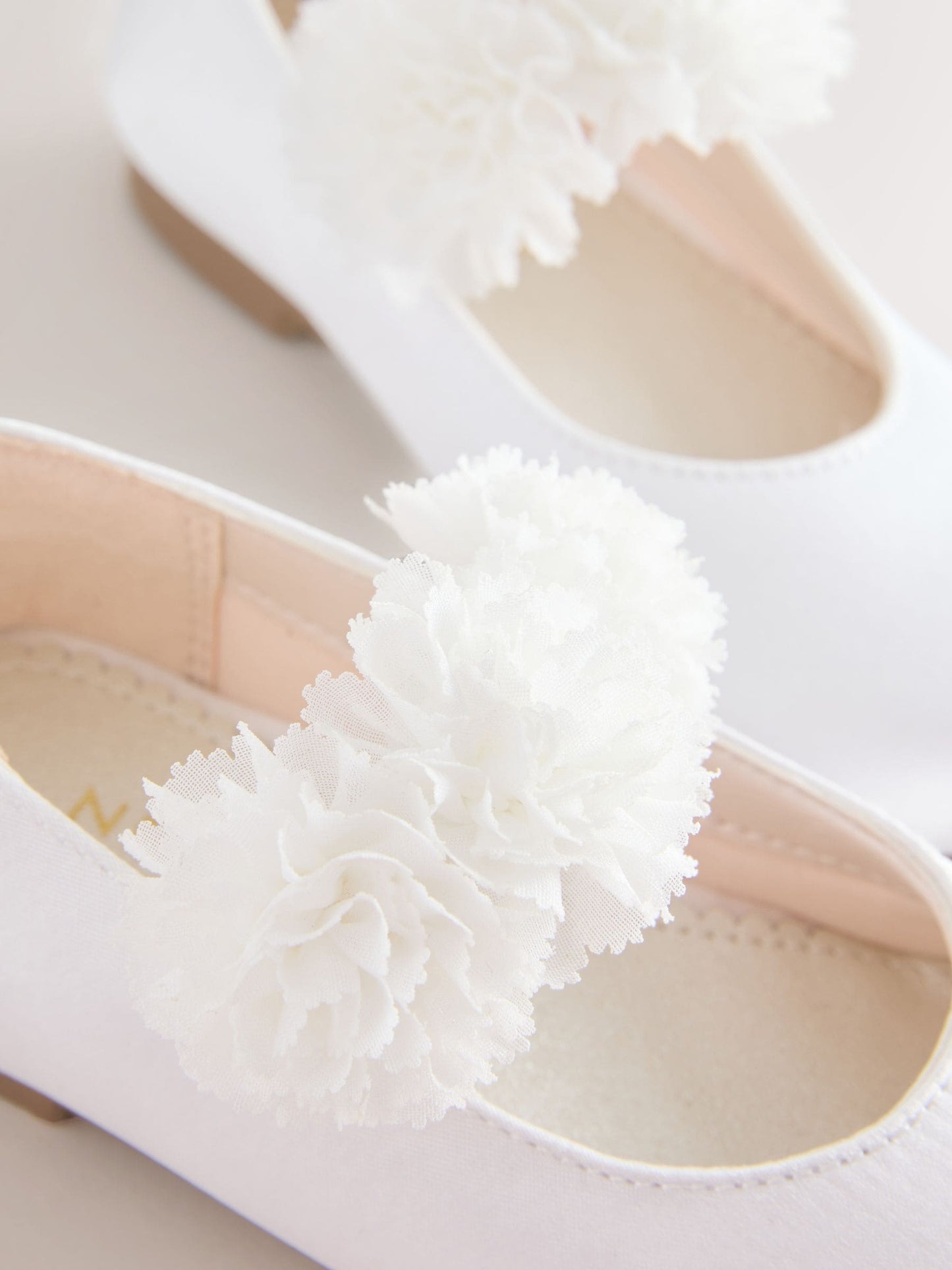 White Wide Fit (G) Satin Flower Girl Occasion Mary Jane Shoes image 3