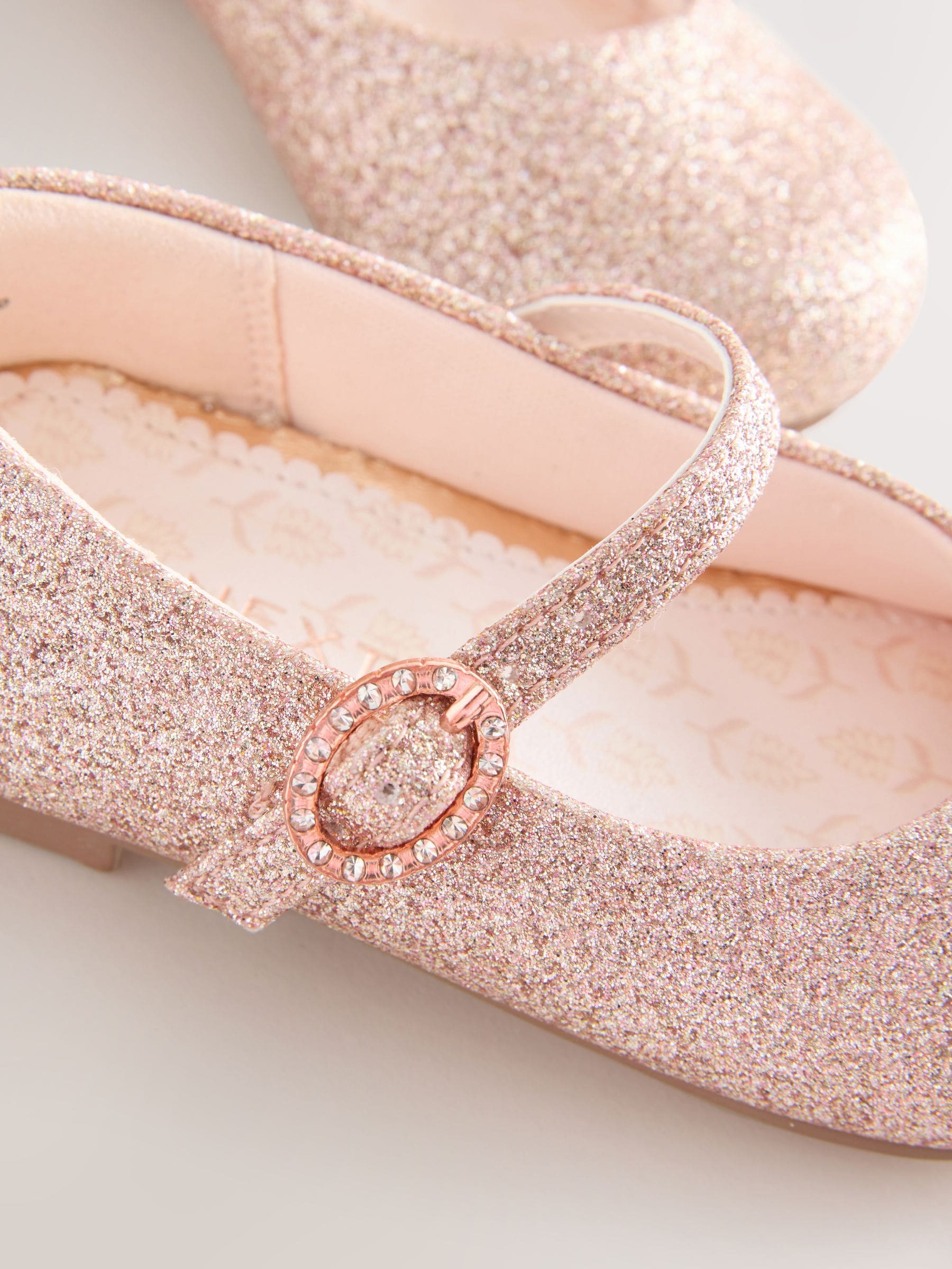 Pink Glitter Standard Fit (F) Flower Girl Occasion Mary Jane Shoes image 4