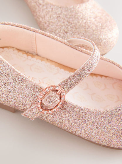 Pink Glitter Standard Fit (F) Flower Girl Occasion Mary Jane Shoes image 4