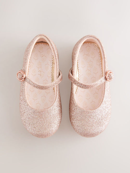 Dsiney Kidz - Pink Glitter Standard Fit (F) Flower Girl Occasion Mary Jane Shoes image 1