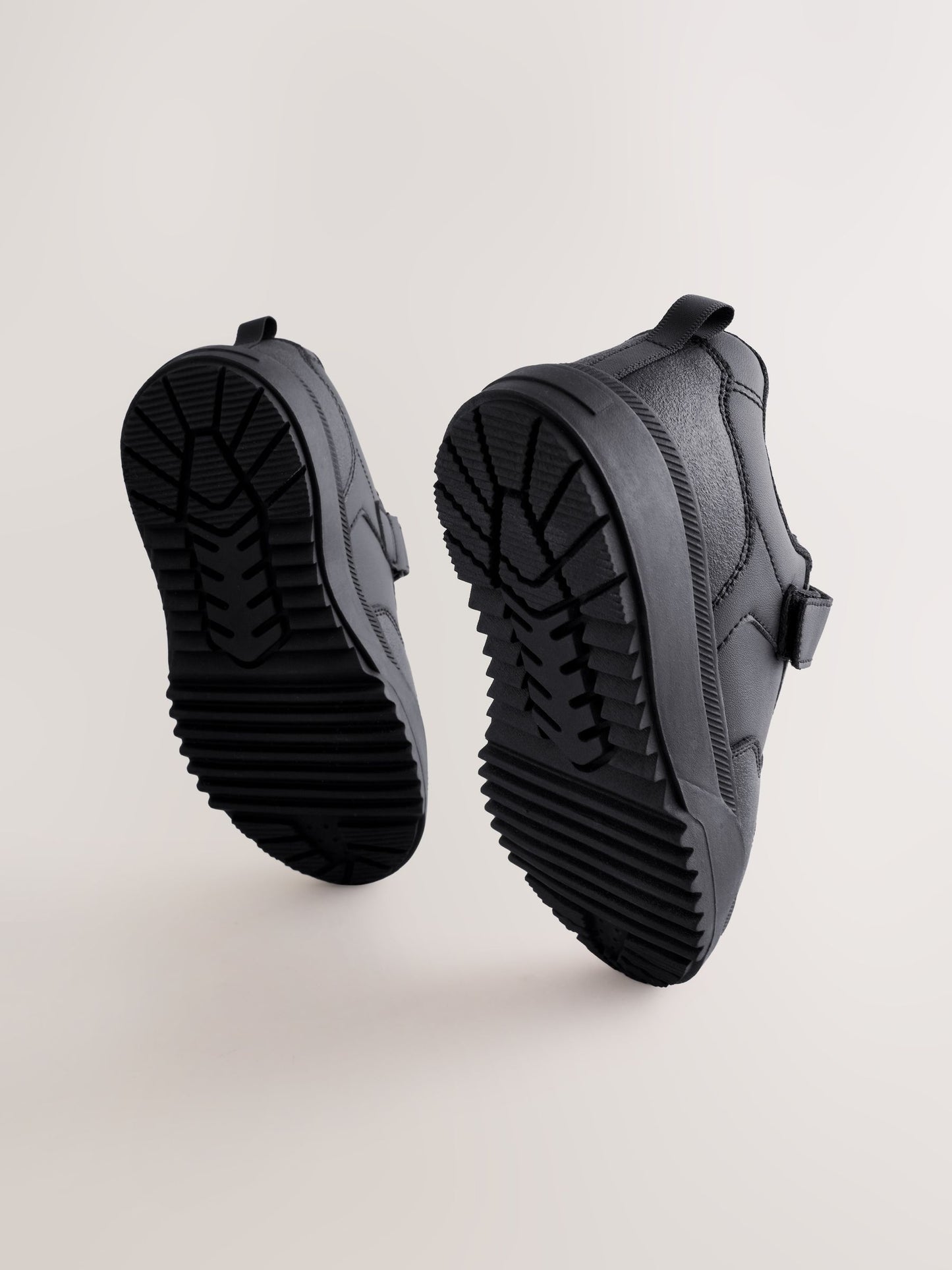 Black Waterproof Touch Fastening Elastic Lace School Shoes image 4