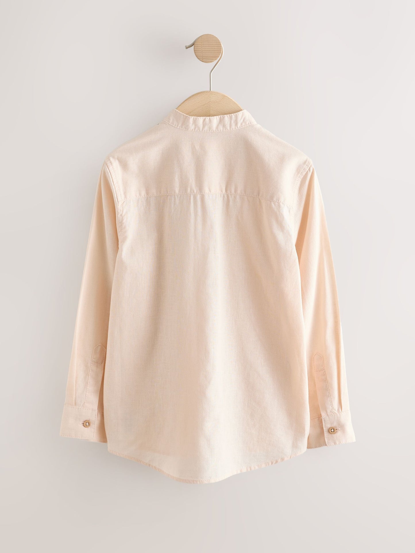 Dsiney Kidz - Peach Pink Grandad Collar Linen Mix Long Sleeve Shirt (3-16yrs) image 6