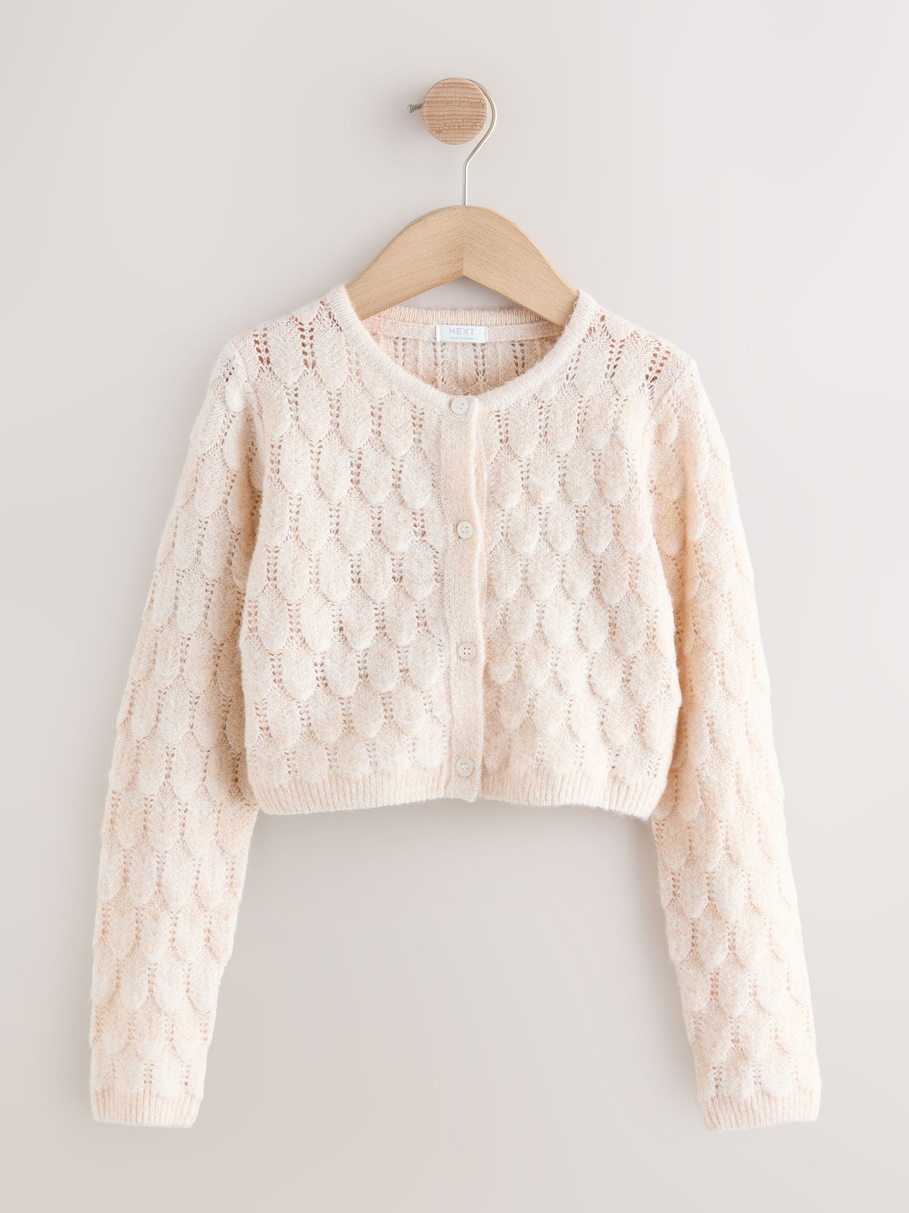 Dsiney Kidz - Champagne Occasion Bridesmaid Knitted Feather Cardigan Shrug (3mths-16yrs) image 5