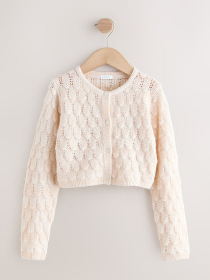 Dsiney Kidz - Champagne Occasion Bridesmaid Knitted Feather Cardigan Shrug (3mths-16yrs) image 5