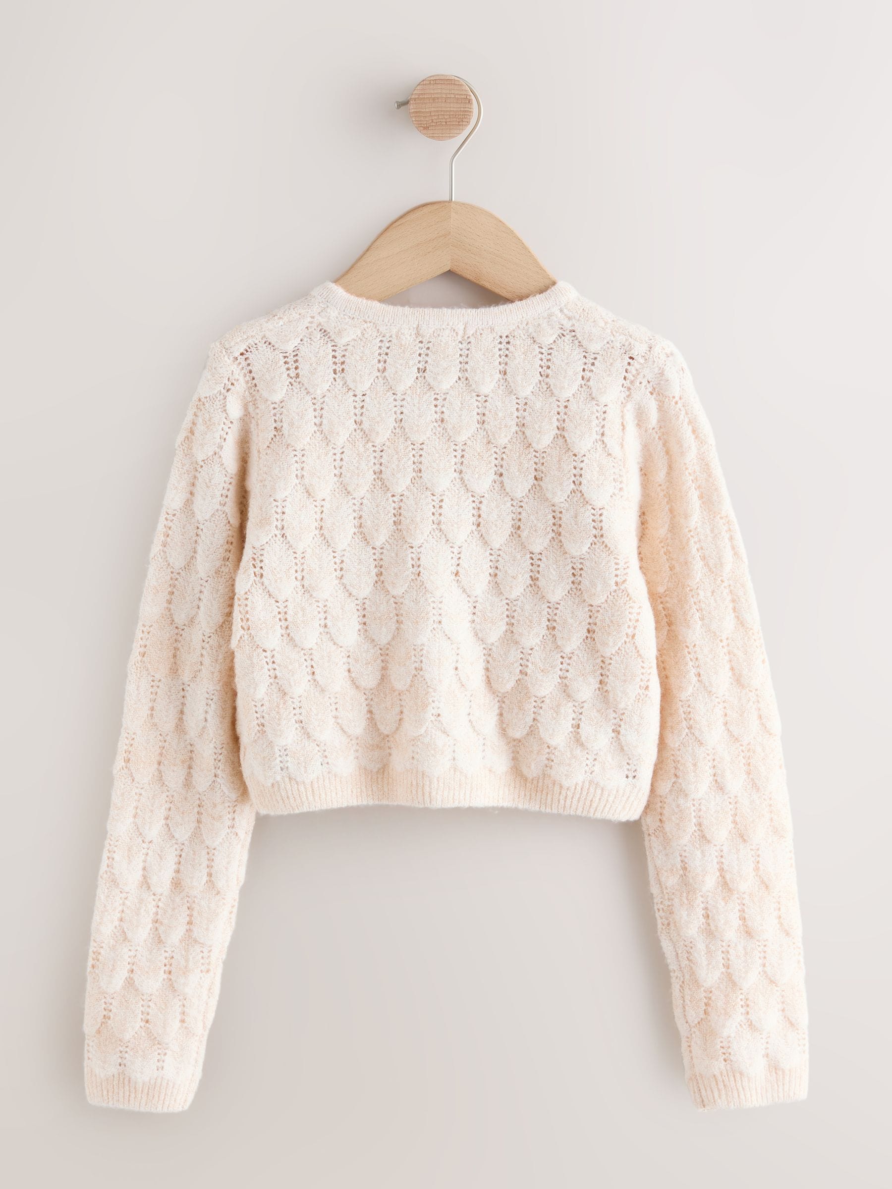 Dsiney Kidz - Champagne Occasion Bridesmaid Knitted Feather Cardigan Shrug (3mths-16yrs) image 6