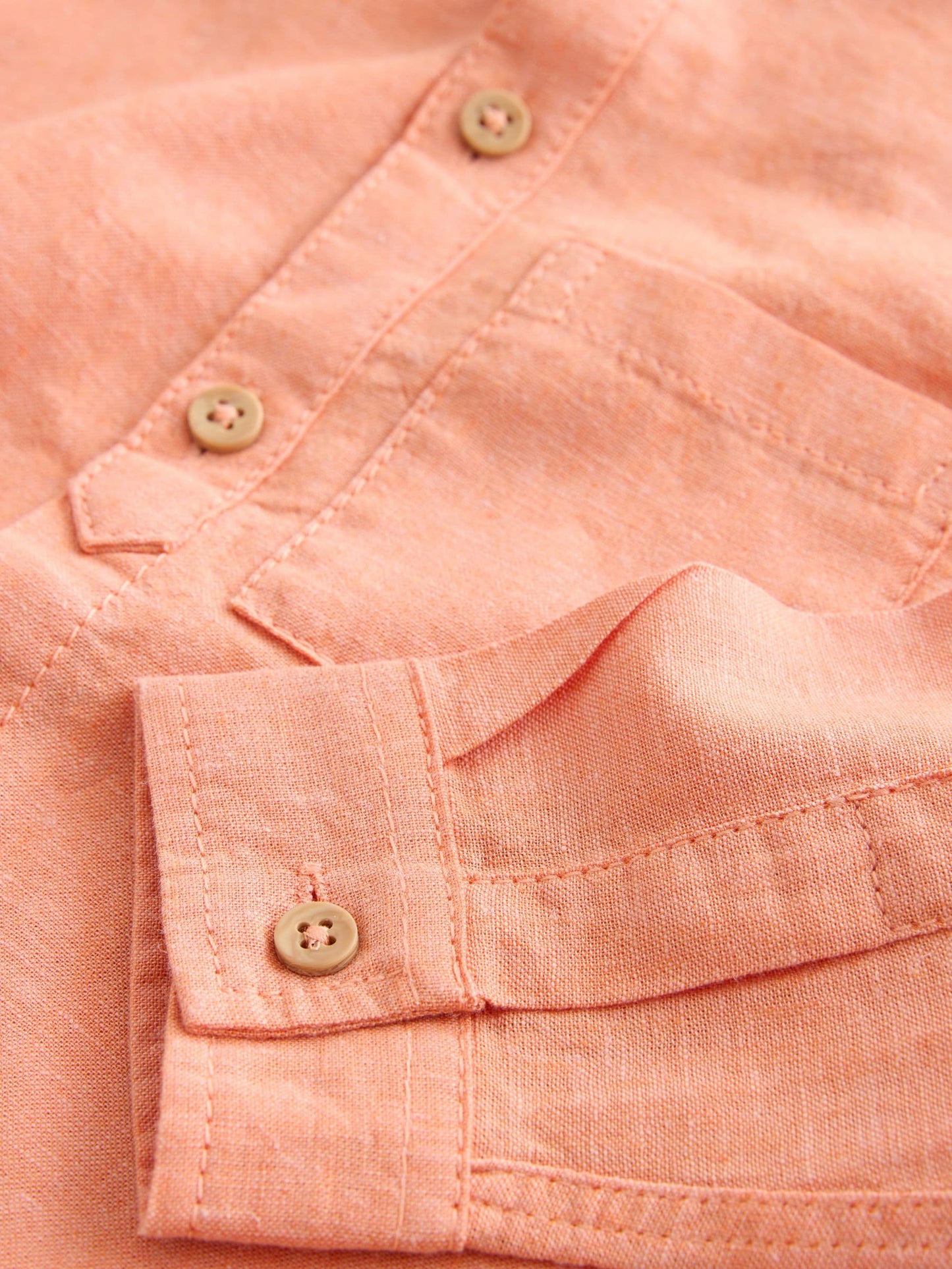 Dsiney Kidz - Orange Grandad Collar Linen Mix Shirt (3mths-7yrs) image 7