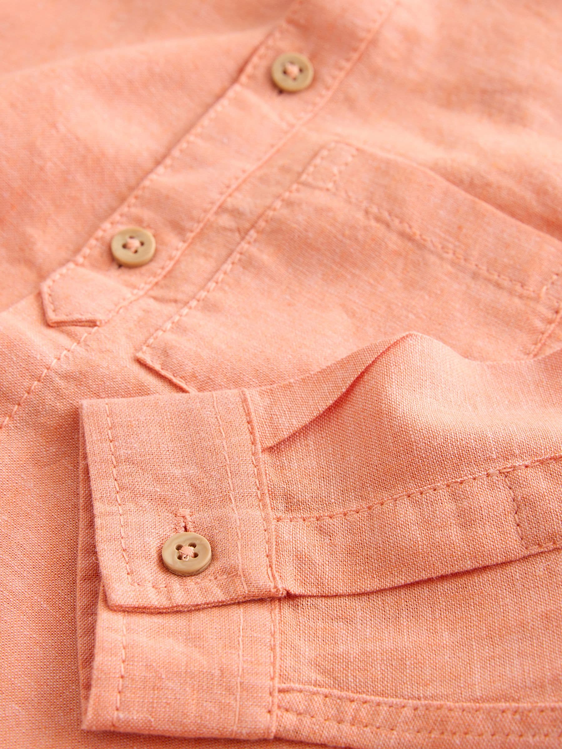 Dsiney Kidz - Orange Grandad Collar Linen Mix Shirt (3mths-7yrs) image 7